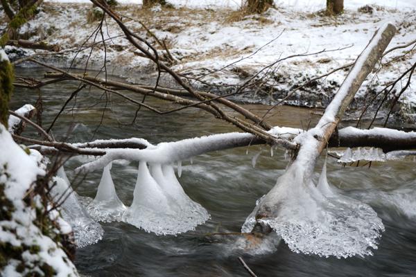 Eis-Kunst an der kleinen Ohe